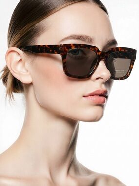 Draper James Tortoiseshell Square Sunglasses with Brown Lenses